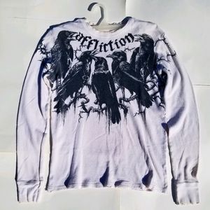 Affliction Long Sleeve Distressed Thermal Shirt